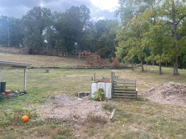 view of yard featuring a rural view