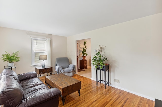 living room featuring light hardwood / wood-style floors