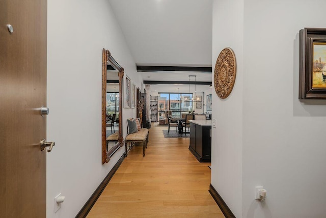 hall featuring light hardwood / wood-style flooring