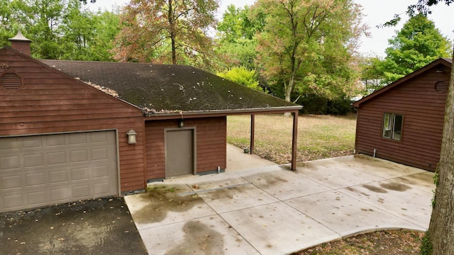 view of garage