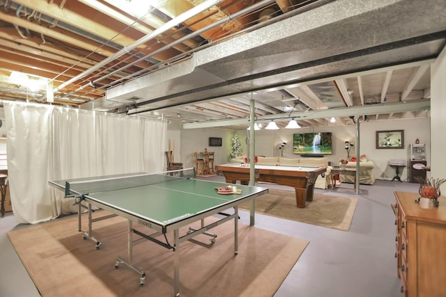 game room with pool table