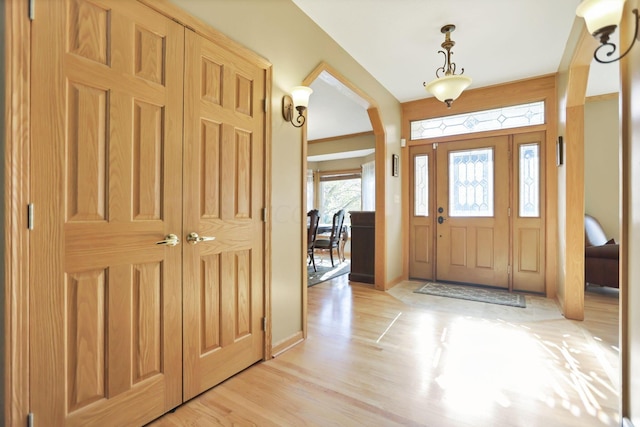 entryway featuring light hardwood / wood-style flooring