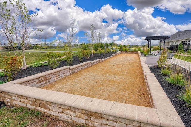 view of community featuring a pergola