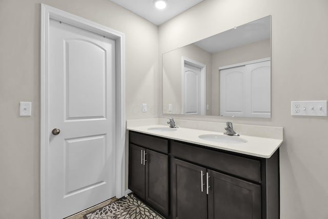 bathroom featuring vanity and tile patterned floors