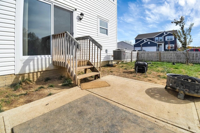 view of patio / terrace with central air condition unit