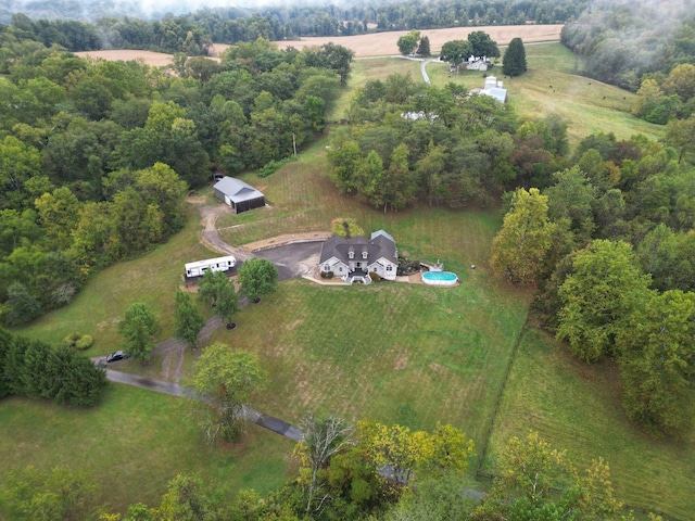 aerial view with a rural view