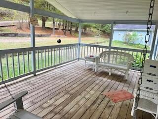 wooden deck with a porch