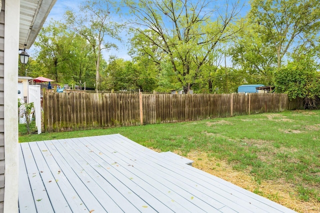 deck with a lawn