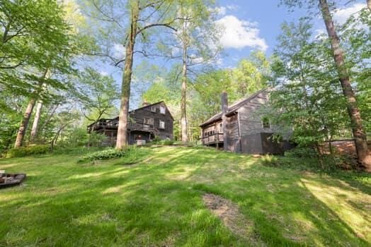 view of yard with a wooden deck