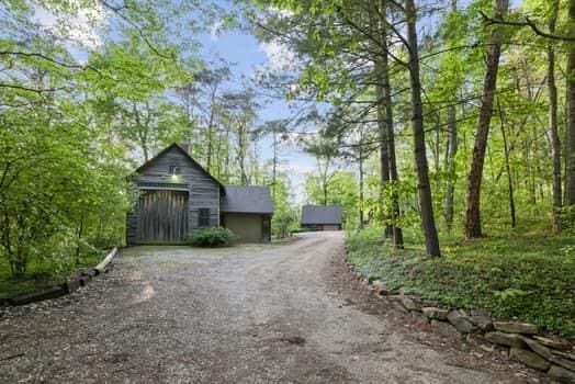 exterior space with an outbuilding