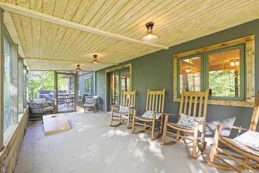 sunroom with wood ceiling