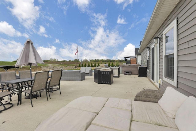 view of patio with an outdoor living space