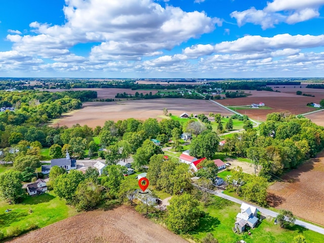 bird's eye view with a rural view