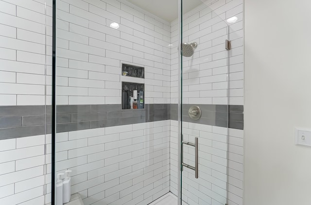 bathroom with an enclosed shower