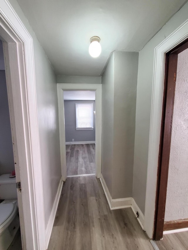 corridor featuring hardwood / wood-style flooring