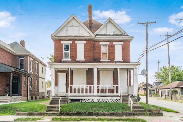 view of front of home with covered porch