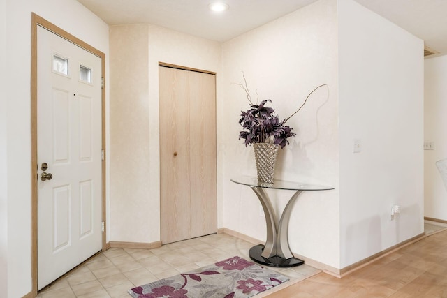 view of tiled foyer entrance