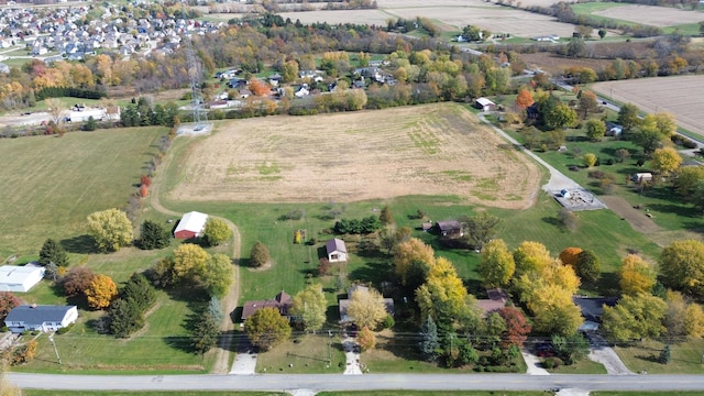 aerial view with a rural view