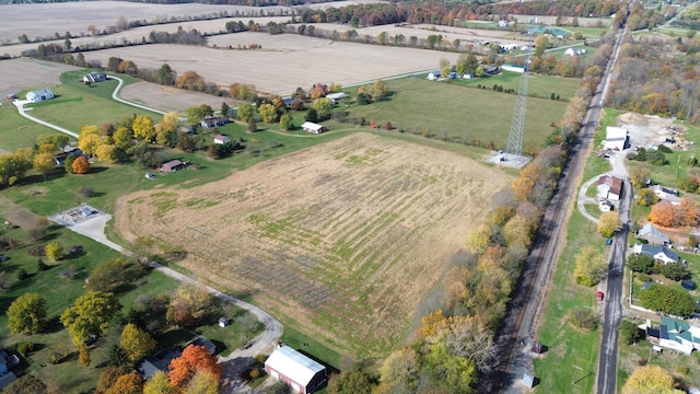 aerial view with a rural view