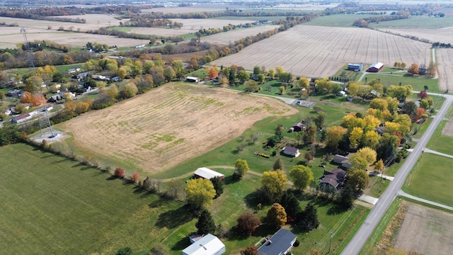 drone / aerial view with a rural view