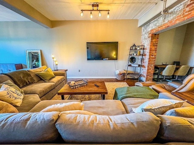 living room featuring hardwood / wood-style flooring