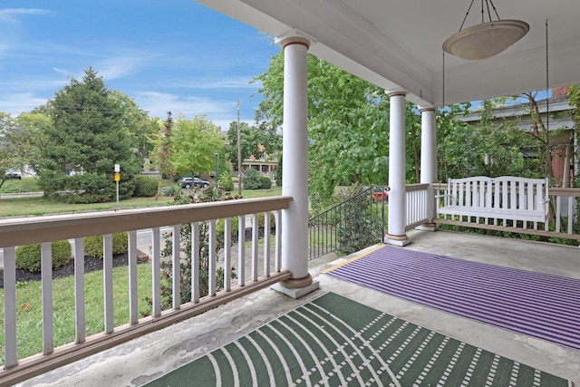 balcony with covered porch