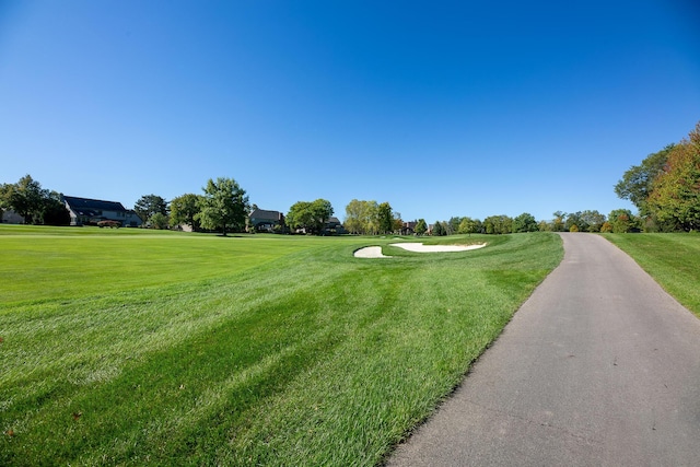 view of property's community with a yard