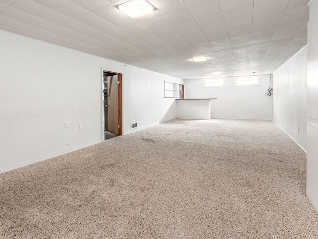 basement featuring carpet floors