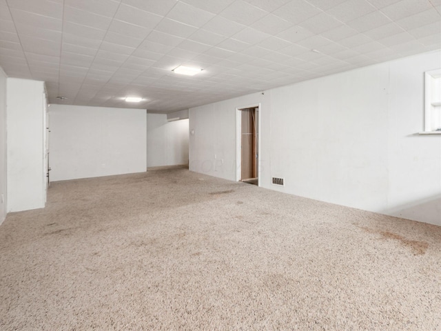 basement with carpet