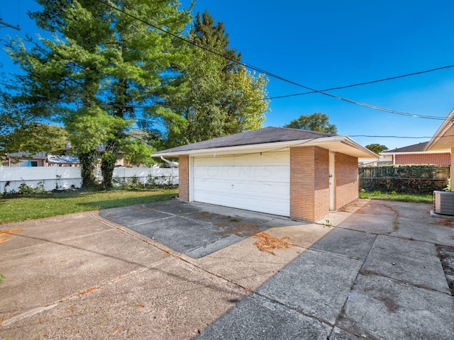 garage with cooling unit