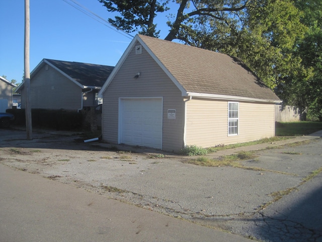 view of garage