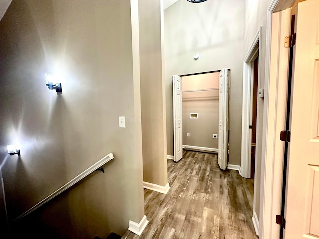 corridor featuring light hardwood / wood-style floors