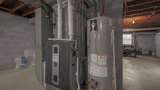 utilities featuring gas water heater