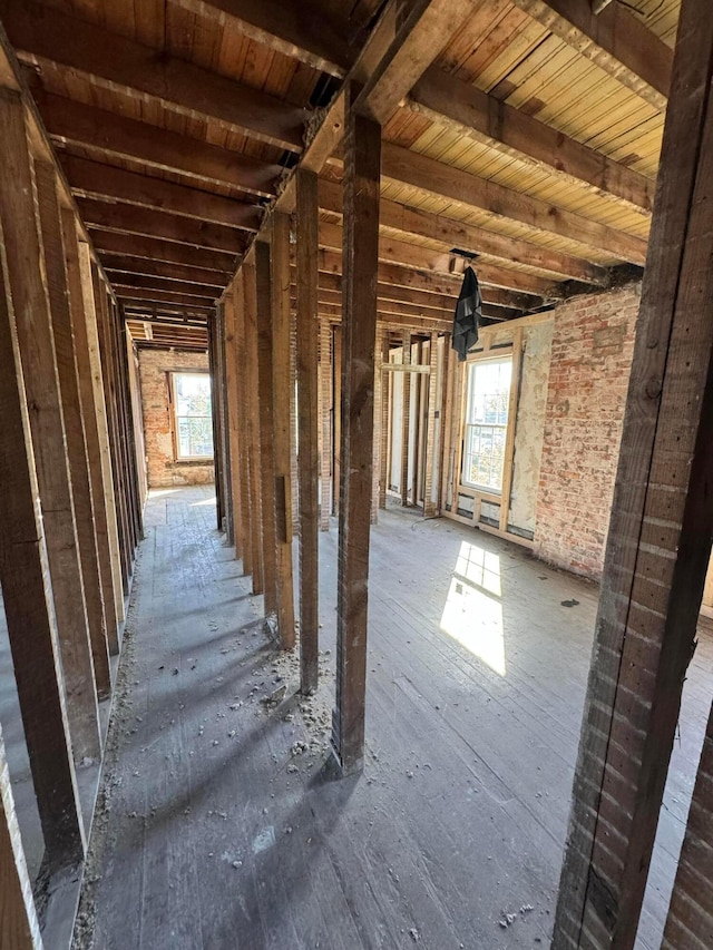 miscellaneous room with plenty of natural light and wooden ceiling