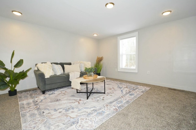 living room featuring carpet floors