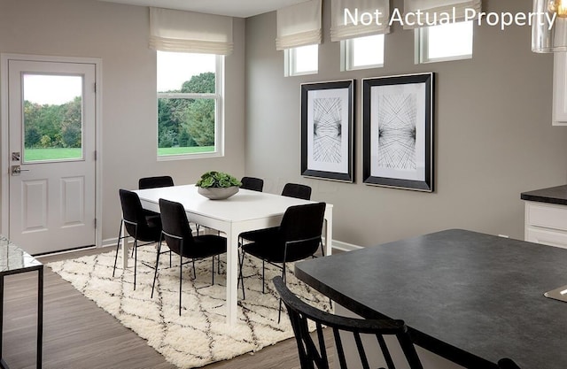 dining area featuring dark hardwood / wood-style flooring