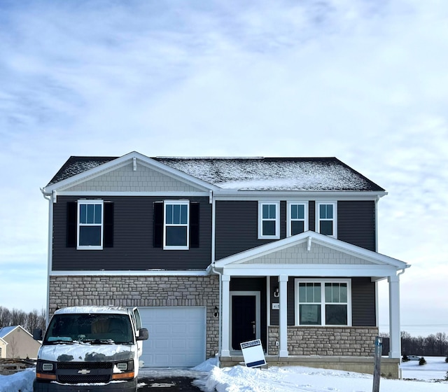 view of front facade with a garage