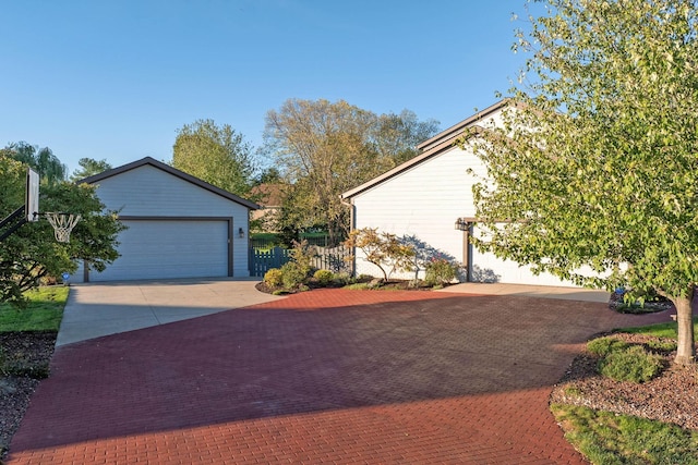 view of property exterior with a garage