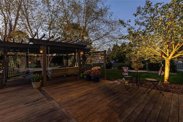 wooden deck with a pergola