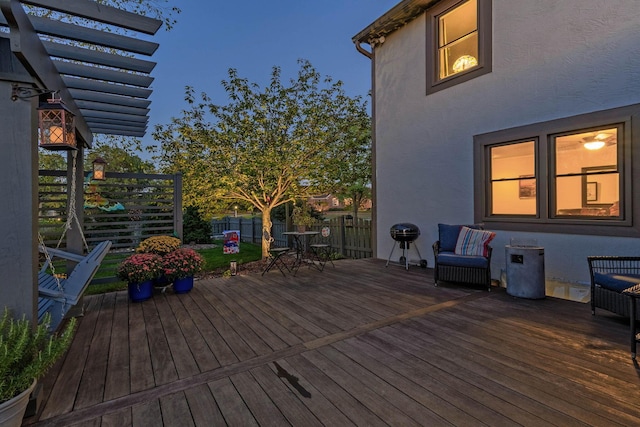 wooden deck with a pergola