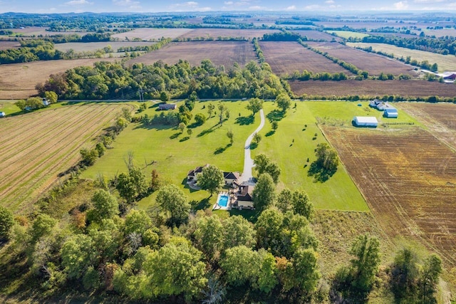 drone / aerial view featuring a rural view