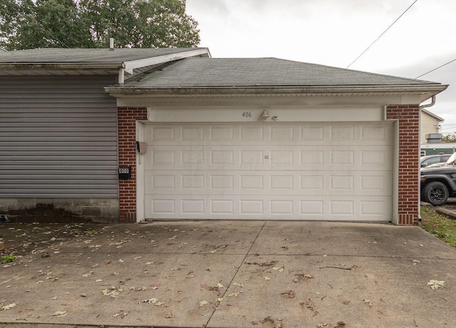 view of garage