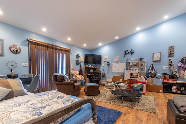 living room with light wood-type flooring