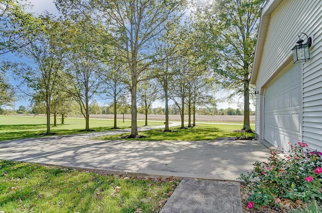 exterior space with a garage