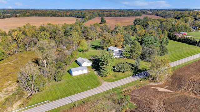 bird's eye view with a rural view