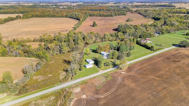 bird's eye view with a rural view