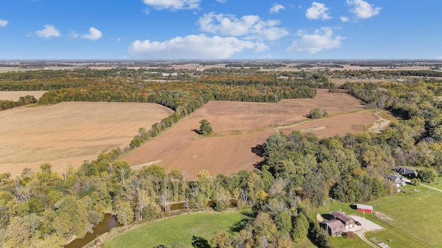 bird's eye view featuring a rural view