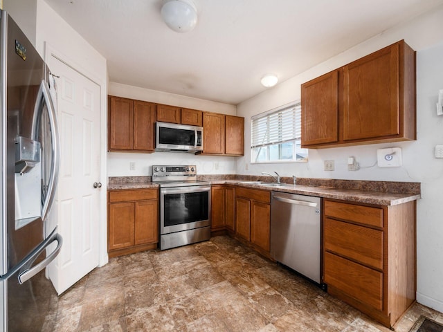 kitchen with stainless steel appliances and sink