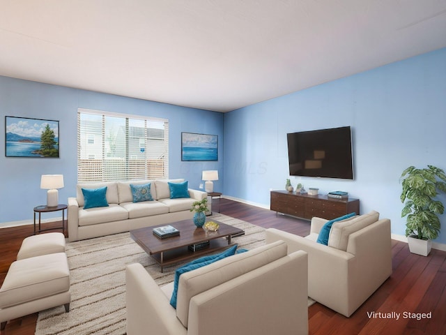 living room featuring hardwood / wood-style flooring