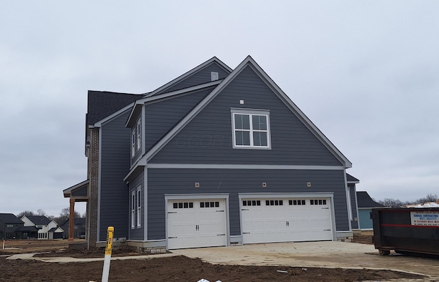 exterior space featuring a garage